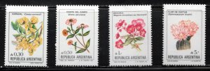 ARGENTINA Scott # 1522-4, 1526 MNH - Flowers - Short Set
