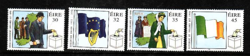 Ireland-Sc#1137-40-unused NH set-Democracy stamps-Women vote-EU Entrance-1998-