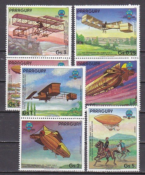 Paraguay, Scott cat. 2101a-f -2104. Various Aviation issue. ^