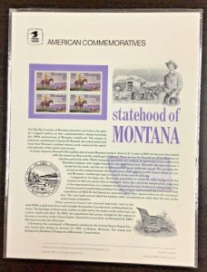 Commemorative Panel #321  Statehood of Montana #2401  25 c   1989