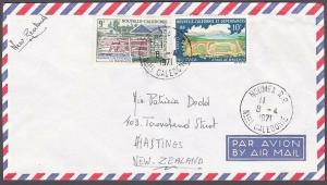 NEW CALEDONIA 1971 cover NOUMEA to New Zealand - Cattle & stadium..........53870