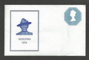 1974 Great Britain Boy Scout Postally Valid SS BadenPowell numbered