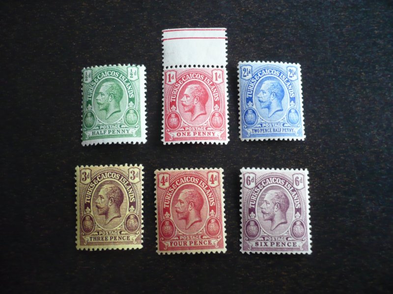 Stamps - Turks & Caicos - Scott# 25-26,28-30,32-Mint Hinged Part Set of 6 Stamps