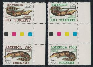 Suriname Cayman America Endangered Animals 2v Gutter Pairs Traffic Lights