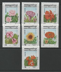 Thematic Stamps Plants - KAMPUCHEA 1983 FLOWERS 7v 468/74 mint