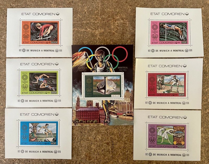 Stamps Deluxes blocs + S/S Olympic Games Montreal 76 Comores Perf.