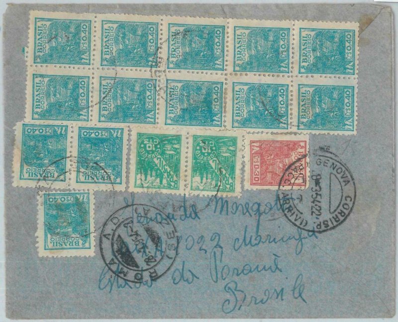 81476 - BRAZIL - POSTAL HISTORY -  REGISTERED  COVER to ITALY  1954