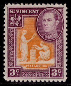 ST. VINCENT GVI SG166a, 3c orange & purple, M MINT.