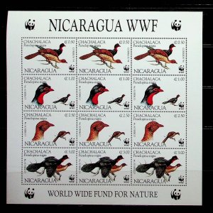 NICARAGUA Sc 2067 NH MINISHEET OF 1994 - WWF - BIRDS - (CT5)