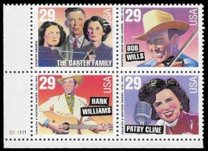 PCBstamps  US #2771/2774 PB $1.16(4x29c)Country Music, MNH, (PB-3c)