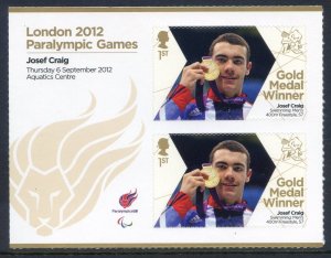 GB London 2012 Paralympics Josef Craig Gold 1st Class MNH SG3399a 