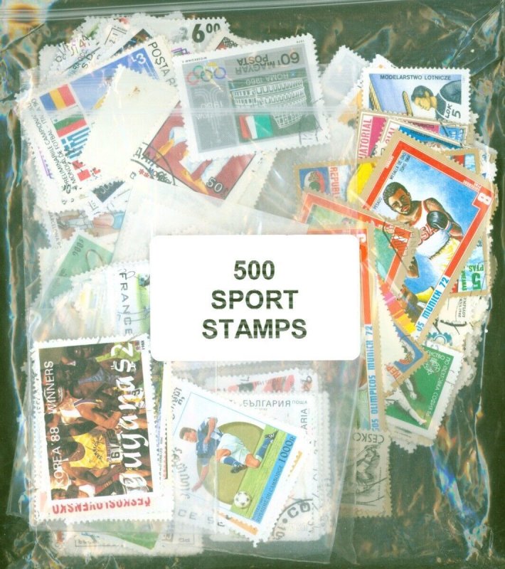 500 All World, All different Used Sport Thematics Stamps