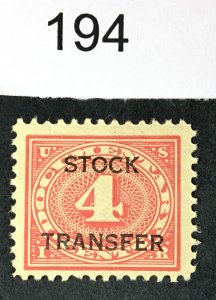 US STAMPS # RD3 REVENUE MINT OG NH CAT. $ LOT #194