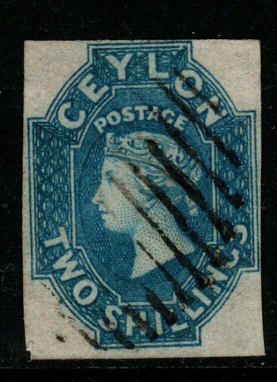 CEYLON SG12 1859 2/= DULL BLUE USED