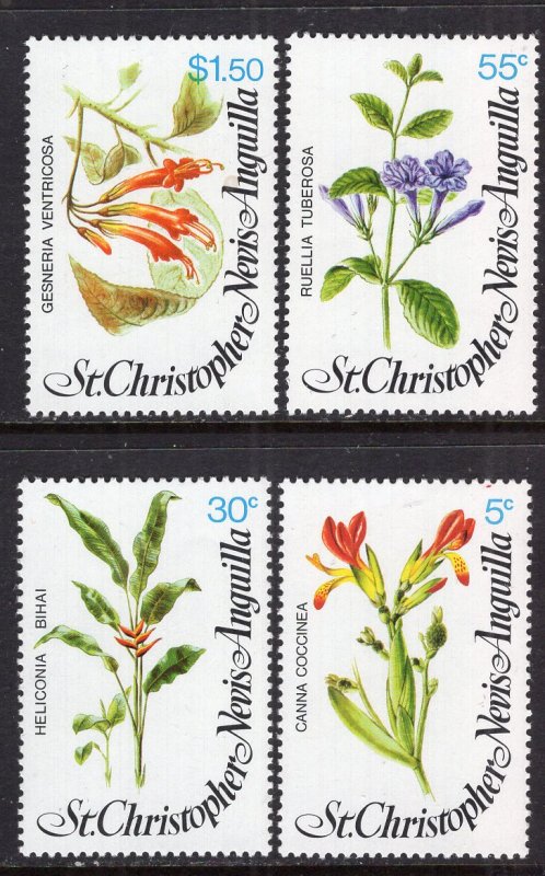 St Kitts Nevis 380-383 Flowers MNH VF