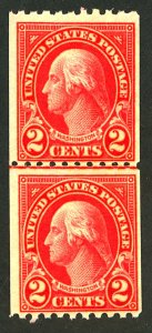 U.S. #606 MINT LINE PAIR OG NH