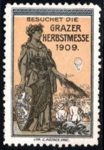 1909 Austria Poster Stamp Visit The Graz Autumn Fair MNH