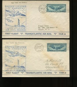 C24 on FAM Route 18-1 Covers New York to Azores TO HORTA & MARSIELLES (LV 492)