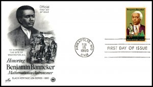 1980 Benjamin Banneker - Black Heritage Sc 1804 15c with ArtCraft cachet