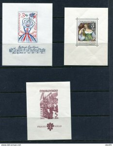 Czechoslovakia 3 Mini Sheets Mi Block 20/22-23  MNH  12944