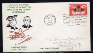 Canada #388 Plains of Abraham FDC c441