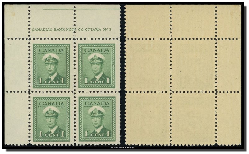 Canada - 249 PB 3 UL - MNH - King George VI in Navy Uniform (1942) 1¢ CV 5.50$