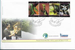 COSTA RICA 2007 FDC NATIONAL PARKS FAUNA BIRDS REPTILES COVER SCOTT 609