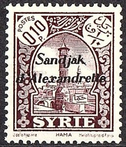 ALEXANDRETTA  1938 Scott 1 unused scv $3.50 less 50%=$1.75