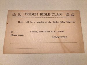 U. S. Ogden Bible Class  1913 postal card 67809