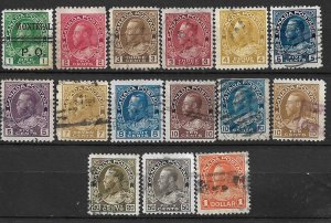 COLLECTION LOT OF 15 CANADA 1911+ STAMPS CV+$44