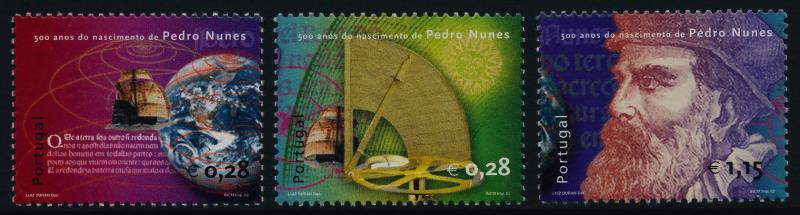 Portugal 2474-6a MNH Pedro Nunes, Ship, Mathematician, Geographer