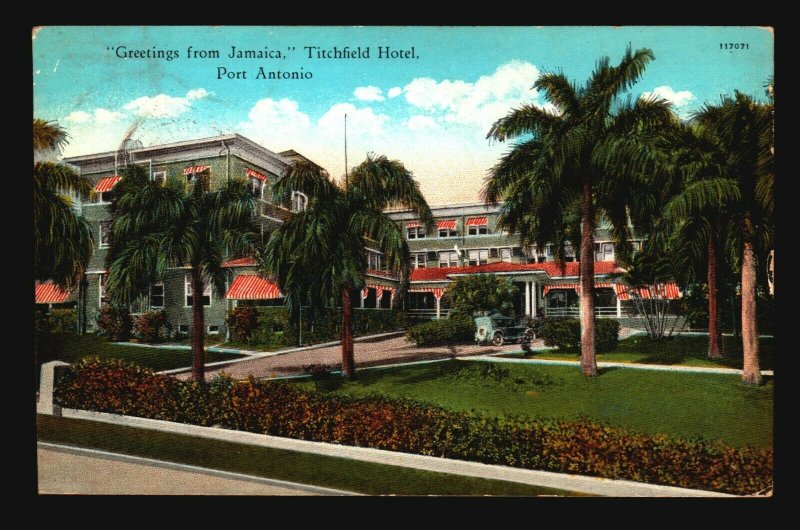 Jamaica 1930 Postcard to USA - Z17655