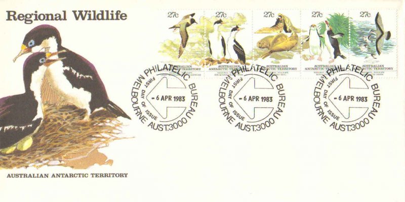 Australian Antarctic Territory Scott L55 Unaddressed with small crease at top...