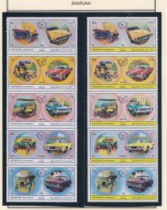 Sharjah # MI781-790, American Cars, Old & New, Mint NH