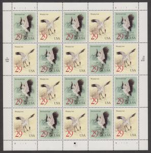 US #2867-68   Cranes   Full sheet of 20  MNH