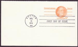 UY24 Samuel Adams uncacheted FDC