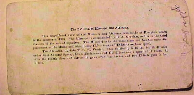 US USS MISSOURI 1907 STRIPTICON