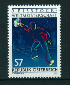 Austria 1990 Third World Ice Curling Championships stamp MNH Sg 2246