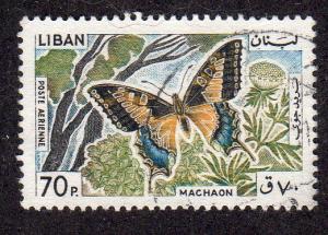 Lebanon C431 - Used - Machaon Butterfly (cv $0.35)