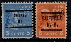 US Stamps #810-811 USED PRE-CANCELS