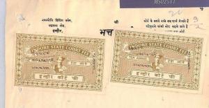 India States INDORE Document REVENUES 2 x 10a Court Fee {samwells-covers}MS2511*