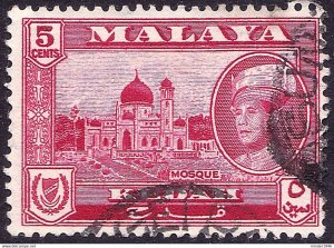 MALAYA KEDAH 1959 5c Carmine-Lake SG107 FU