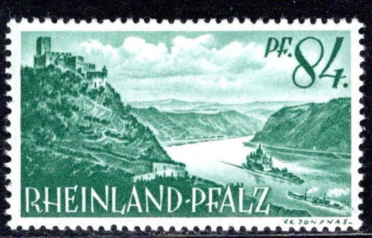 Germany - under French occ Scott # 6N14, mint nh, var plate error, Mi # 14 PFII