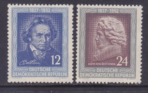 DDR 96-97 MNH OG Ludwig van Beethoven - 125th Death Anniversary Set Very Fine