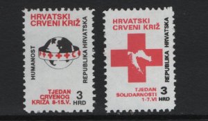 Croatia   #RA33-RA34  MNH  1992  postal tax Red Cross