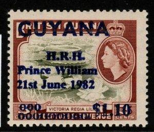 GUYANA SG983 1982 $1.10 on 3c BIRTH OF PRINCE WILLIAM MNH