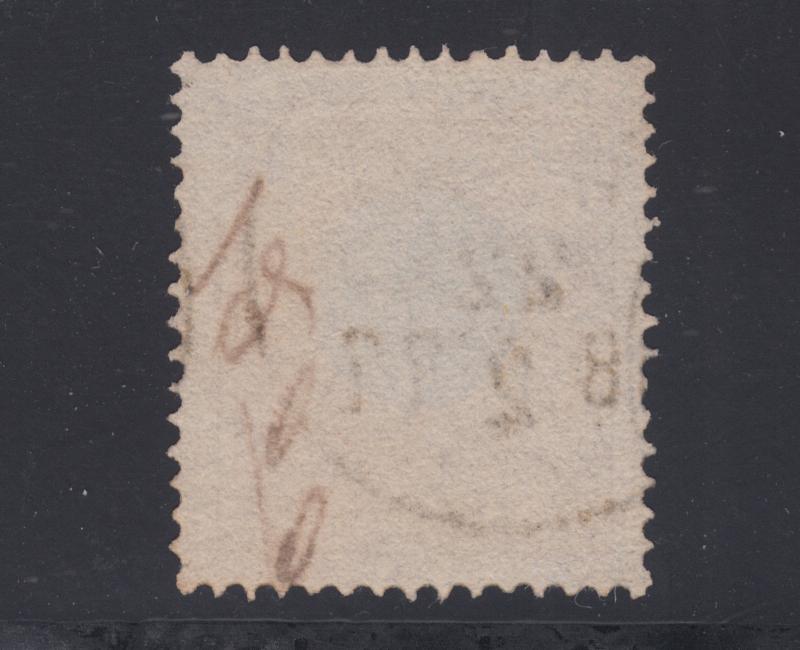 Sweden Sc 27 used. 1872 1rd bister &  blue Numeral, Perf 14, 1877 cancel