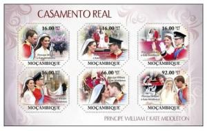 MOZAMBIQUE 2011 SHEET MNH PRINCE WILLIAM KATE WEDDING ROYALTY