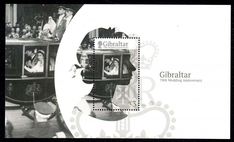 Gibraltar 2017 Queen Elizabeth II Wedding Anniversary MNH Miniature Sheet 1619