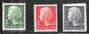 Denmark  #536,539,546 Queen Margrethe (MNH) CV $3.20